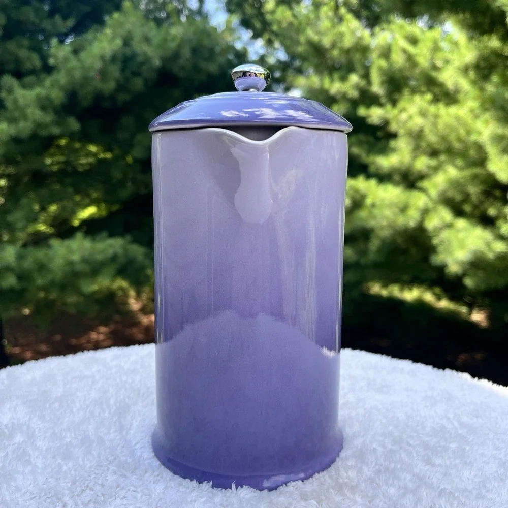Le Creuset French Press Bluebell Purple Coffee Pot 34oz Provence Retired Color